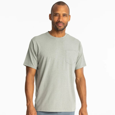 Men’s Bamboo Flex Pocket Tee – Heather Agave Green