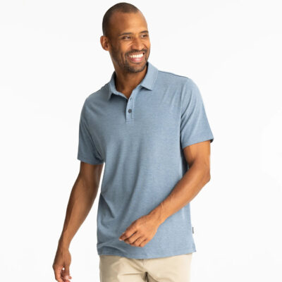 Men’s Bamboo Flex Polo II – Heather Deepwater