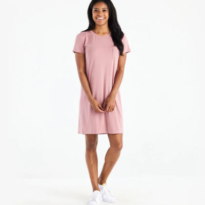 Women’s Bamboo Flex Pocket Dress – Ash Rose