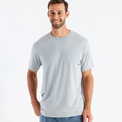 Men’s Bamboo Flex Pocket Tee – Heather Aspen Grey