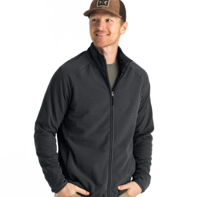 Men’s Gridback Fleece Jacket – Black Sand