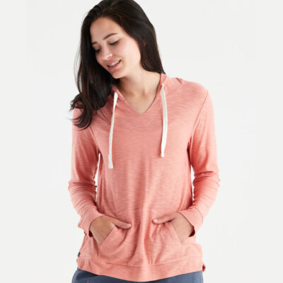 Women’s Bamboo Slub Hoodie – Bright Clay