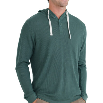 Men’s Bamboo Waffle Hoodie – Juniper