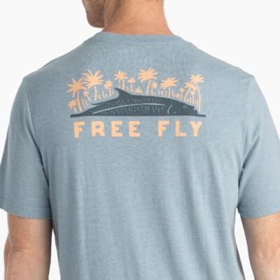 Destination Angler Tee – Heather Blue Fog