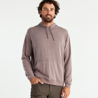 Men’s Bamboo Lightweight Fleece Pullover Hoodie – Heather Mustang