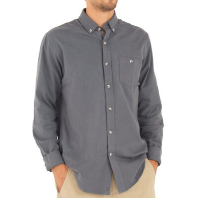 Men’s Bamboo Flannel Button Up – Blue Dusk