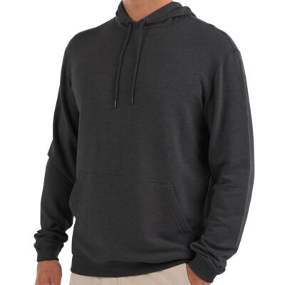 Men’s Bamboo Lightweight Fleece Pullover Hoodie – Heather Black