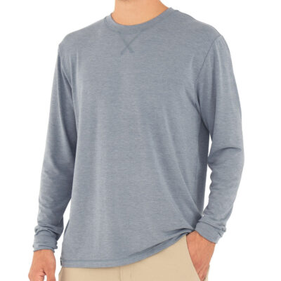 Men’s Bamboo Flex Long Sleeve – Heather Blue Dusk