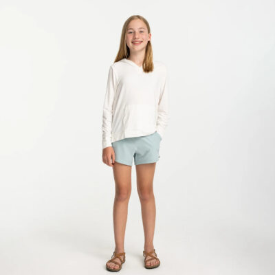 Girls’ Bamboo Shade Hoodie – Bright White