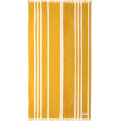 Business and Pleasure Beach Towel – Vintage Yellow Stripe