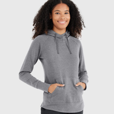 Women’s Bamboo Lightweight Fleece Pullover Hoodie – Heather Navy