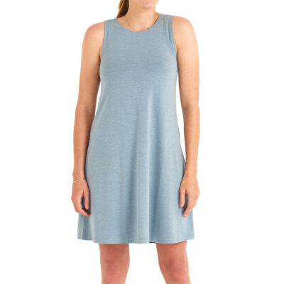 Women’s Bamboo Flex Dress – Heather Coastal Sage