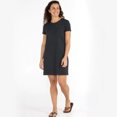 Women’s Bamboo Flex Pocket Dress – Heather Black