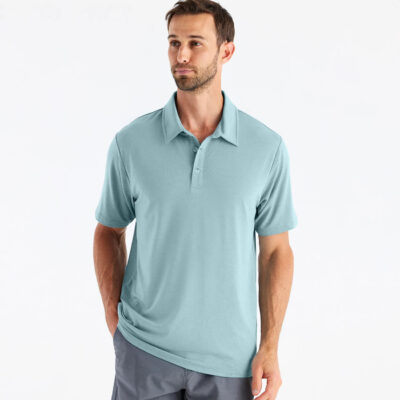 Men’s Bamboo Flex Polo – Heather Mineral