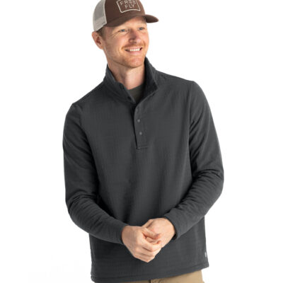 Men’s Gridback Fleece Snap Pullover – Black Sand