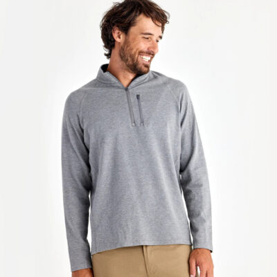 Men’s Bamboo Heritage Fleece Quarter Zip – Heather Graphite