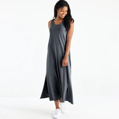 Women’s Bamboo Heritage Midi Dress – Heather Black