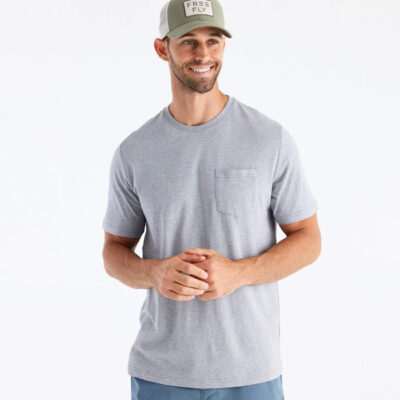 Men’s Bamboo Heritage Pocket Tee – Light Heather Grey