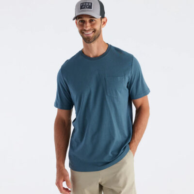 Men’s Bamboo Heritage Pocket Tee – Slate Blue