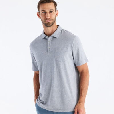 Men’s Bamboo Heritage Polo – Light Heather Grey