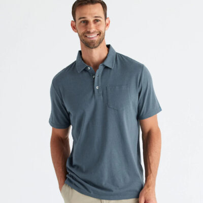 Men’s Bamboo Heritage Polo – Slate Blue