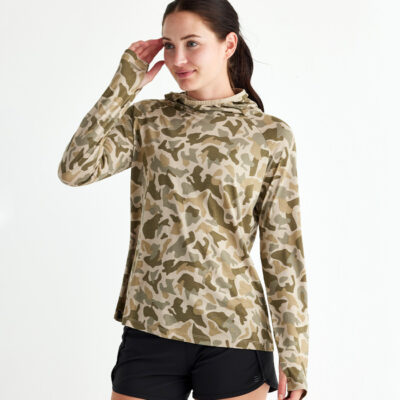 Women’s Bamboo Lightweight Hoodie II – Barrier Island Camo