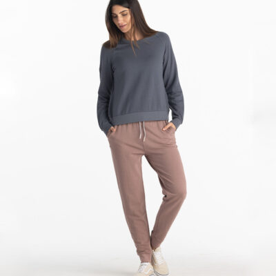 Women’s Bamboo Lightweight Fleece Crew – Storm Cloud