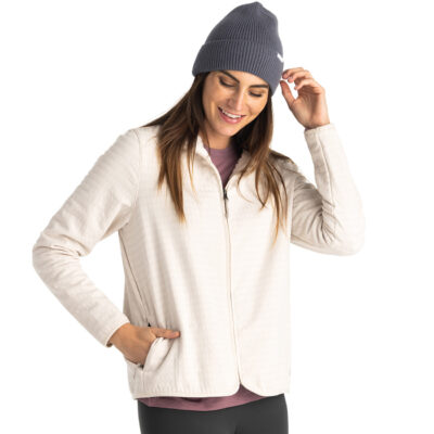 Women’s Gridback Fleece Jacket – Stone