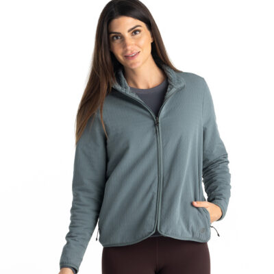 Women’s Gridback Fleece Jacket – Stormy Sea