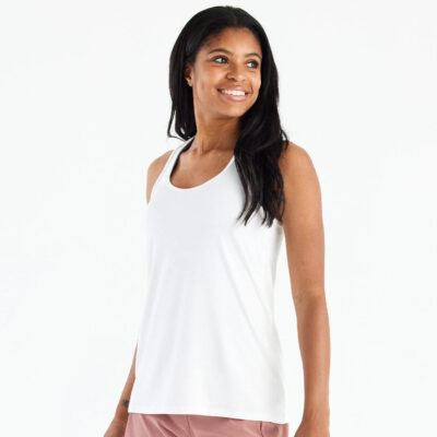 Women’s Bamboo Motion Racerback Tank – Bright White