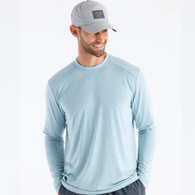 Men’s Bamboo Shade Long Sleeve – Heather Ocean Mist