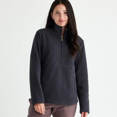 Women’s Bamboo Sherpa Fleece Half Zip – Abyss