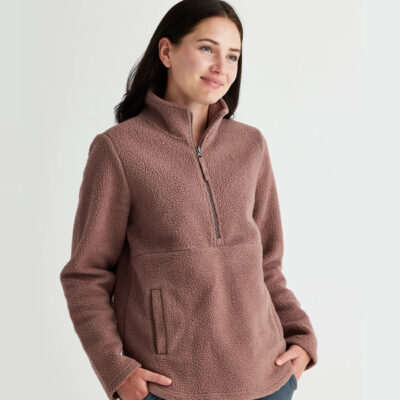 Women’s Bamboo Sherpa Fleece Half Zip – Canyon