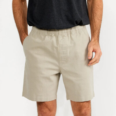 Men’s Stretch Canvas Short – 7″ – Stone Khaki