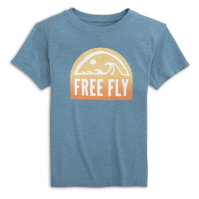 Toddler Sun and Sea Tee – Heather Blue Reef