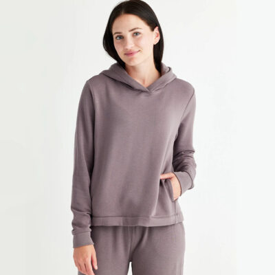 Women’s Bamboo Thermal Fleece Hoodie – Purple Peak