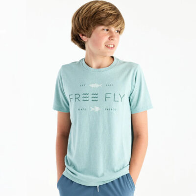 Youth Tropic Hangout Tee – Heather Ocean Mist